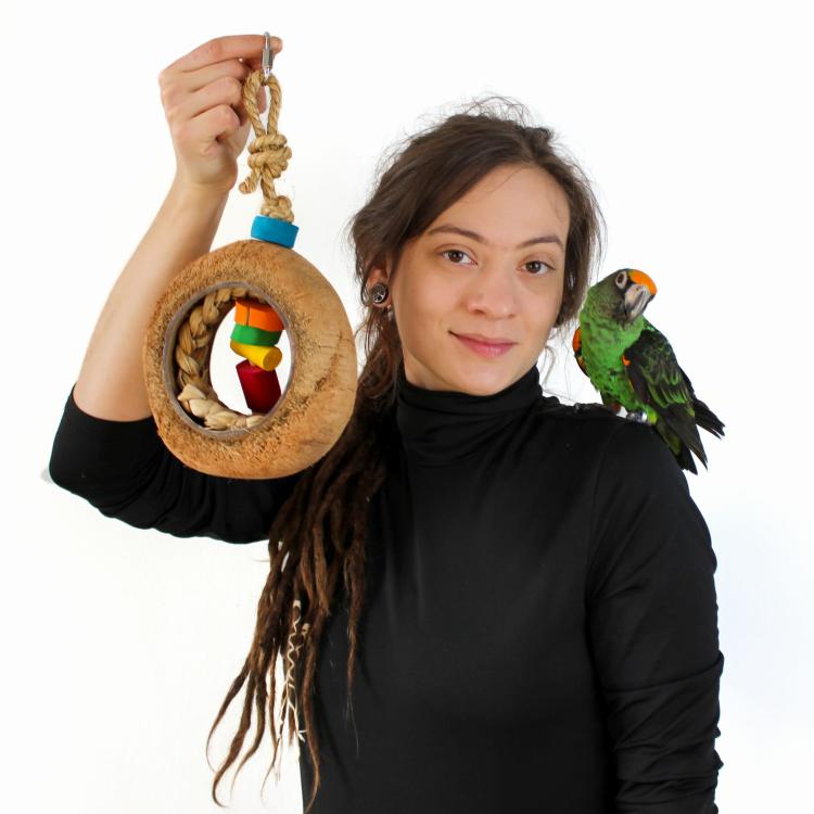 Kokosová elipsa   - Hračka pro střední a velké papoušky od ParrotPlanet.cz