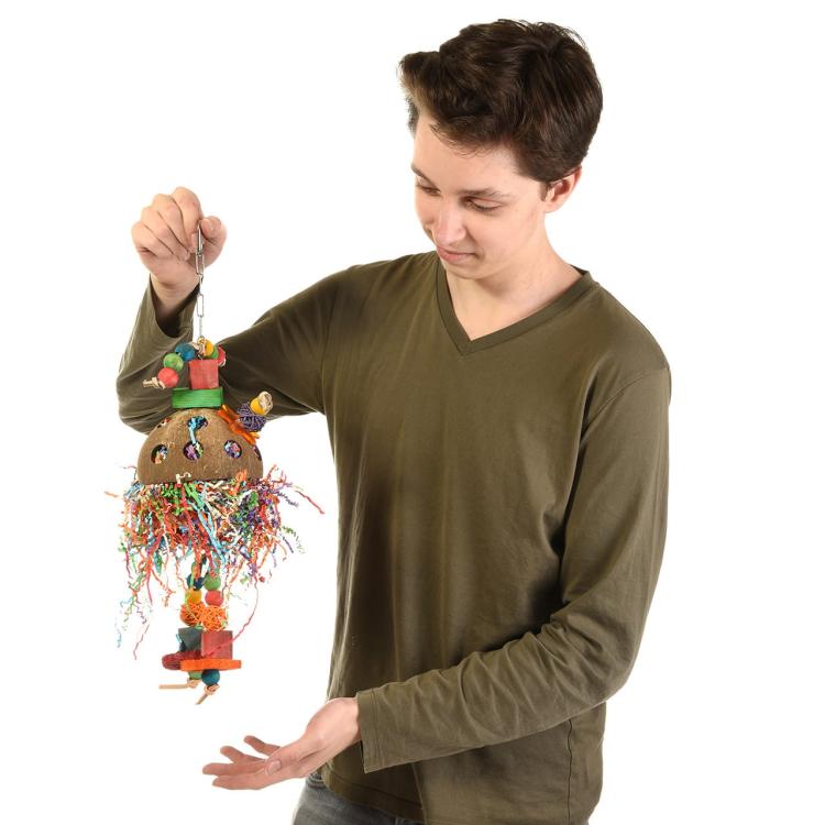 Kokosový přítel | Přírodní hračka pro papoušky  od ParrotPlanet.cz