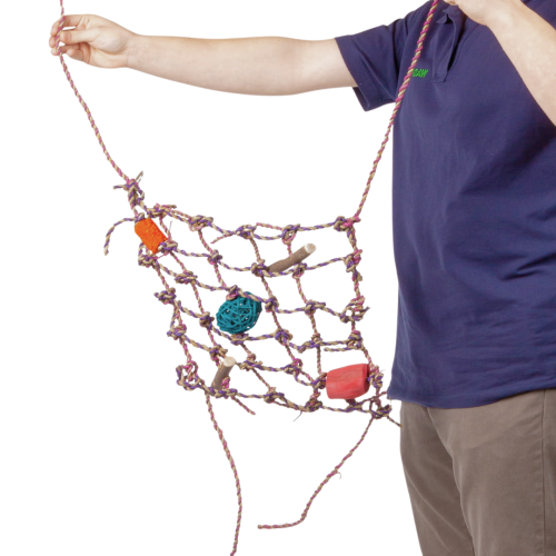 SÍŤ Java s atrakcemi | Hračka na lezení pro velké a malé papoušky, velikost L od ParrotPlanet.cz