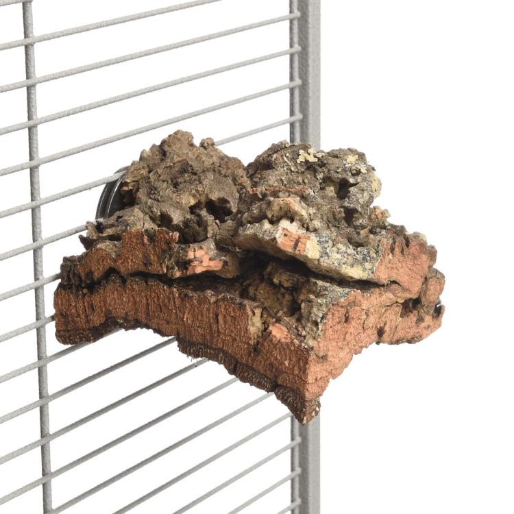 Přírodní bidélko z kůry korkového dubu, velikost S – pro  malé papoušky od ParrotPlanet.cz