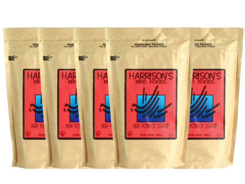 SADA 5 ks Harrison`s High Potency Coarse-Complete Organic Parrot Food - Granule pro střední a velké papoušky 15 % tuku 450 g od ParrotPlanet.cz