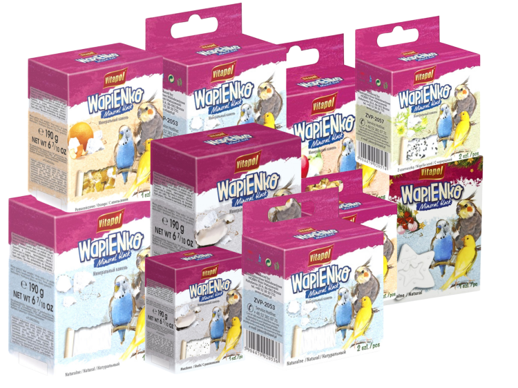 SADA 10 ks vápenných kostek pro papoušky za cenu 9 ks – 1 balení zdarma od ParrotPlanet.cz