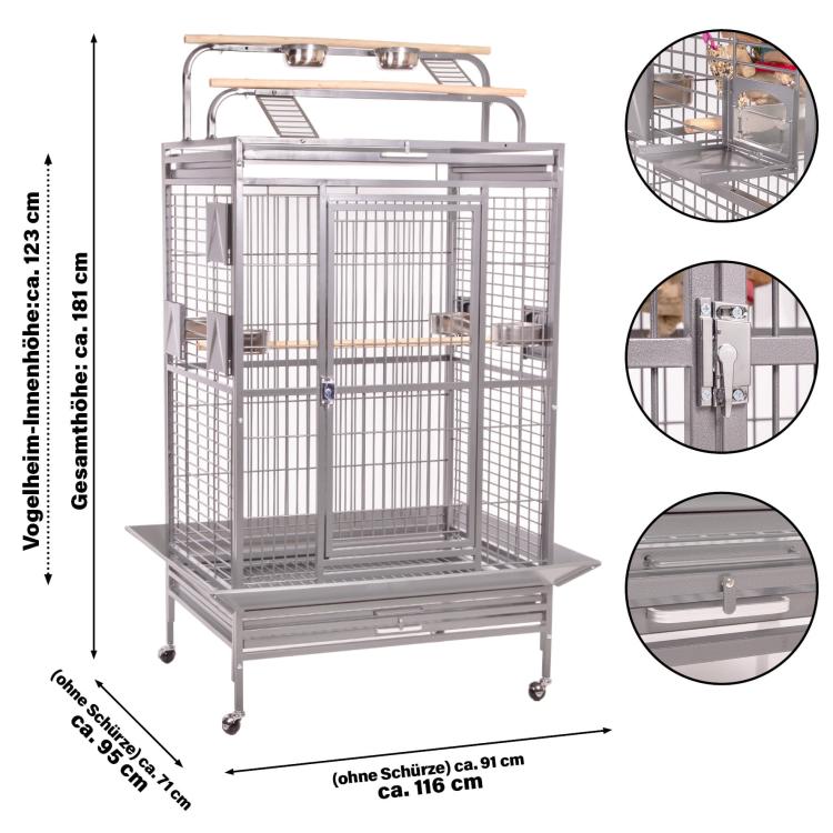 Klece pro papoušky Montana Hacienda Play světlá od ParrotPlanet.cz
