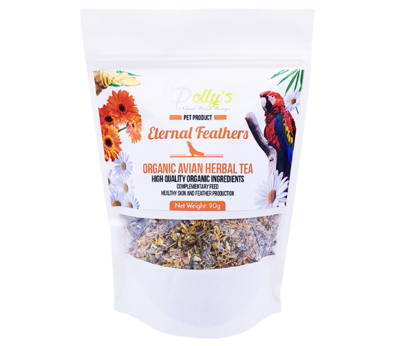 Polly's Natural Eternal Feathers Organic – Organický čaj pro papoušky 40 g od ParrotPlanet.cz