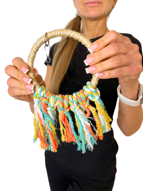 Bavlněný barevný obruč S/M | Houpačka pro papoušky | Čistá bavlna od ParrotPlanet.cz