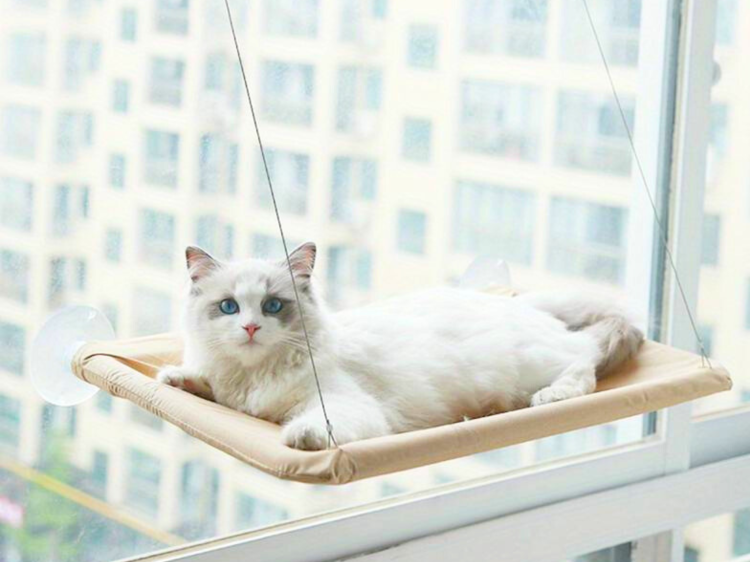 Závěsné lůžko, připevněné pro kočku Béžové od ParrotPlanet.cz