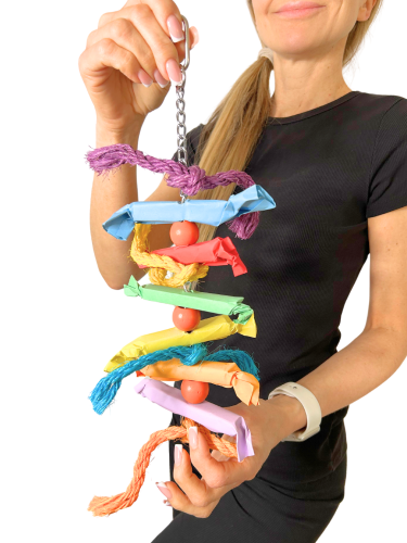 Cukrowa Wieża – barevná, přírodní hračka pro všechny papoušky od ParrotPlanet.cz