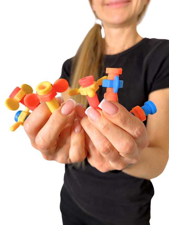 Turbíny a šrouby do klece – barevná a bezpečná hračka pro papoušky, 4 ks. od ParrotPlanet.cz