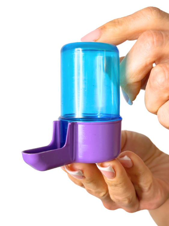 Napáječka, ANTIBAKTERIÁLNÍ napáječka na vodu pro papoušky a jiné ptáky, modrá, 50 ml od ParrotPlanet.cz