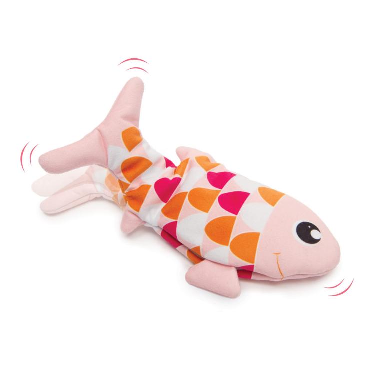 Groovy fish, hračka pro kočky, růžová, 25 cm, s kočičí mátou, dobíjecí přes USB od ParrotPlanet.cz