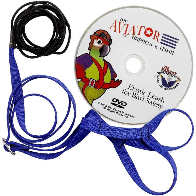 AVIATOR velikost S modrý – letový postroj pro papoušky 190–450 g od ParrotPlanet.cz