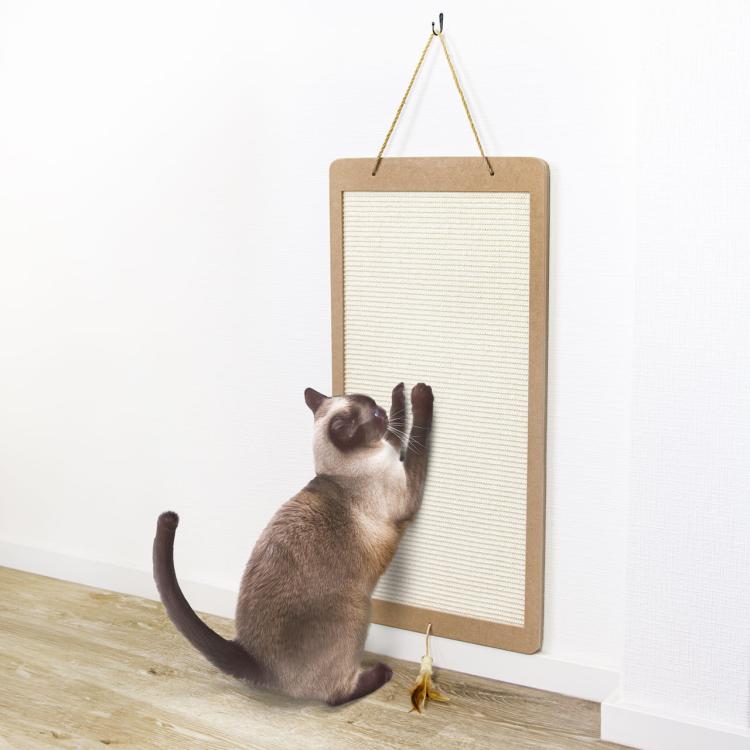 Škrabadlo Planky – hřiště pro kočky XXL s kobercem na škrábání – ořech | cca 80 x 40 x 2 cm od ParrotPlanet.cz