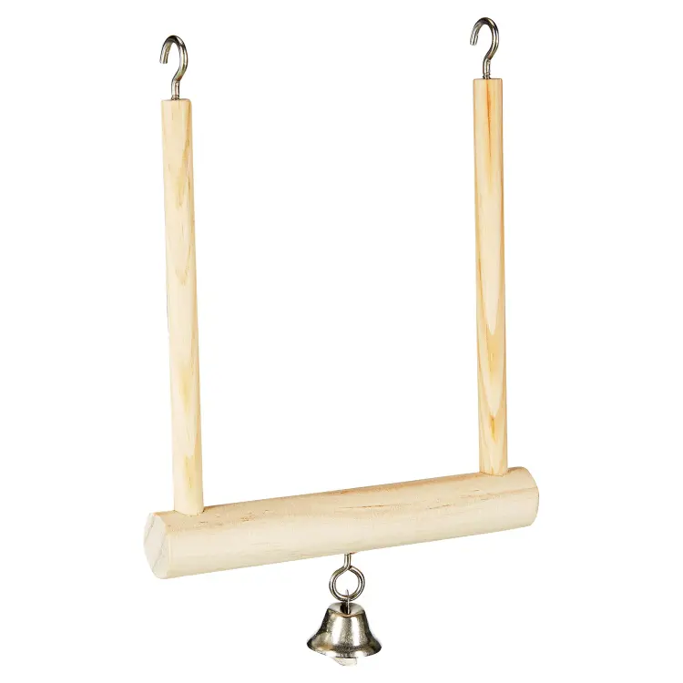 SwingBell – dřevěná houpačka s rolničkou pro ptáky od ParrotPlanet.cz