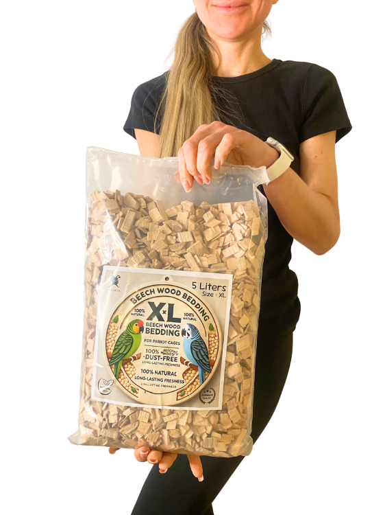 Buková štěpka, velikost XL – přírodní podestýlka pro velké papoušky 5 l od ParrotPlanet.cz