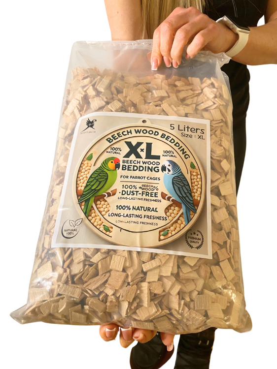 Buková štěpka, velikost XL – přírodní podestýlka pro velké papoušky 5 l od ParrotPlanet.cz