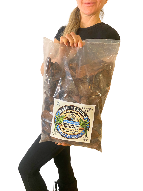 Přírodní kůra, velikost L – podestýlka pro velké papoušky, 5 litrů od ParrotPlanet.cz