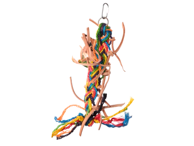 Supełek z Pętelką – hračka pro papoušky M od ParrotPlanet.cz