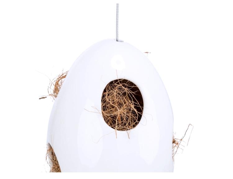 Keramický podavač na materiál do hnízda – bílý pro vlnkované papoušky od ParrotPlanet.cz