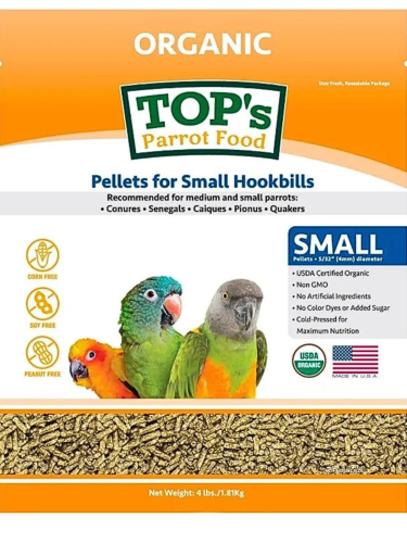 TOP’s Small Hookbills – BIO granule pro korely a malé papoušky, 453 g od ParrotPlanet.cz