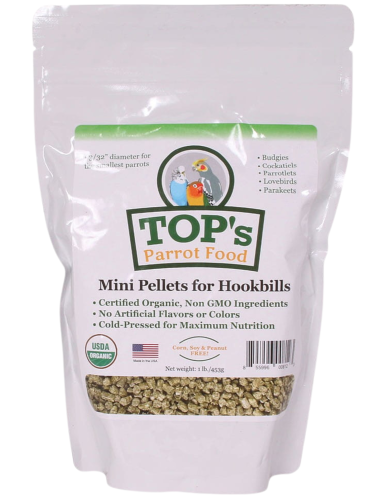 Top's Organic Parrot Food - Mini - Granule pro nimfy a jiné malé papoušky 1,81 kg od ParrotPlanet.cz