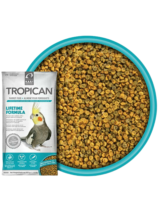 Hagen Hari Tropican Cockatiel Lifetime Granules – Vyvážené krmivo pro papoušky a malé papoušky 820 g od ParrotPlanet.cz
