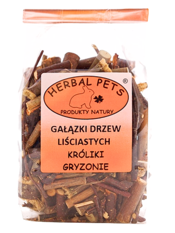 Listnaté větvičky – přirozený způsob péče o zuby a trávicí trakt pro králíky a hlodavce 75 g od ParrotPlanet.cz