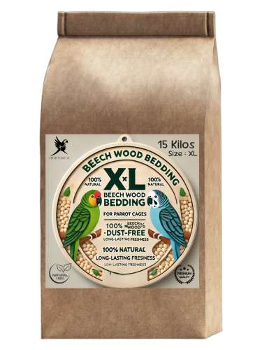 Bukové štěpky, velikost XL – přírodní podestýlka pro velké papoušky 15 kg od ParrotPlanet.cz