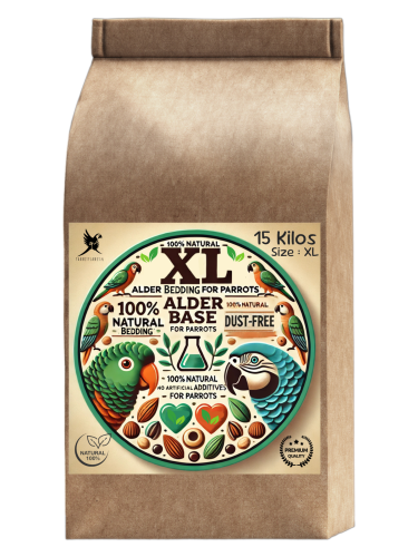 OOlšové štěpky, velikost XL – Přírodní podestýlka pro velké papoušky, 15 kg od ParrotPlanet.cz