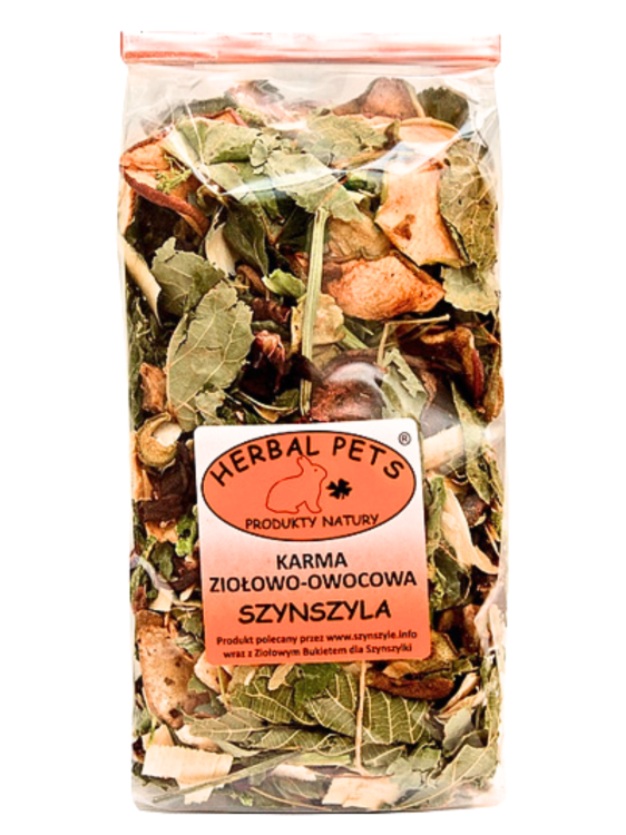 Bylinné a ovocné krmivo pro chinchilly – přírodní podpora zdraví vašeho mazlíčka 150 g od ParrotPlanet.cz