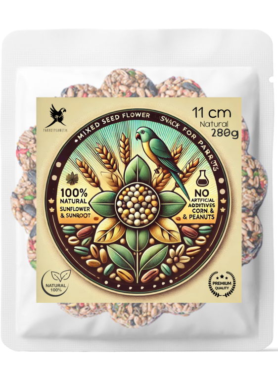 Parrot Planet – Papouščí květina OŘECHOVÁ – XXL – pamlsek pro všechny papoušky 280 g od ParrotPlanet.cz