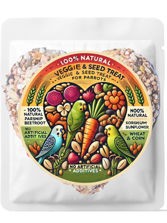 Parrot Planet – Papuzie Serce – OŘECHOVO-ZELENINOVÉ – XL – pamlsek pro všechny papoušky 180 g od ParrotPlanet.cz