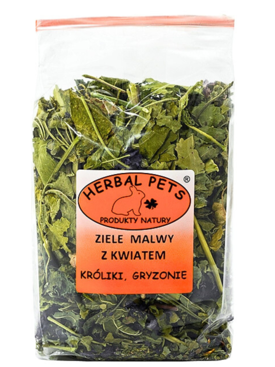 Bylina a květ divoké slézu – přírodní pomoc pro trávicí a dýchací systém králíků a hlodavců 70 g od ParrotPlanet.cz