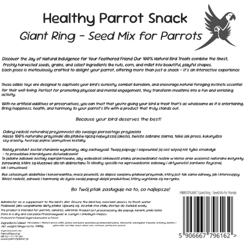 Parrot Planet - GIANT RING  - 1,2 kg - pamlsek pro všechny papoušky od ParrotPlanet.cz