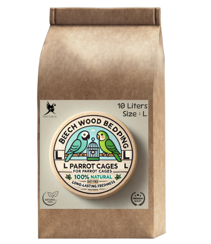 Bukové štěpky pro papoušky, velikost L – přírodní a hygienický podestýlka do klecí 10 l od ParrotPlanet.cz