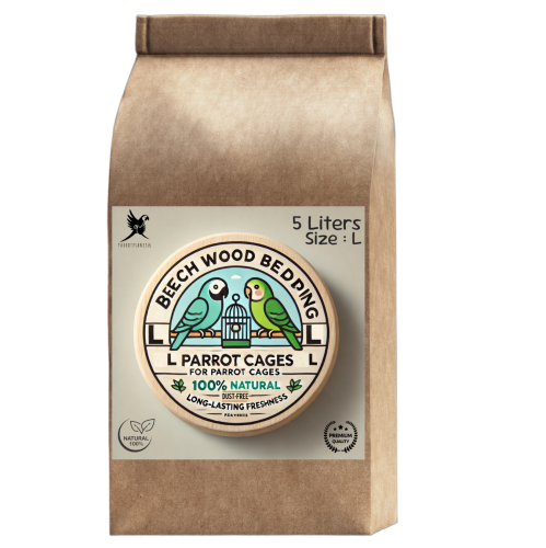 Buková štěpka pro papoušky, velikost L – přírodní a hygienický podestýlka do klecí 5 l od ParrotPlanet.cz