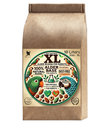 Olšové štěpky, velikost XL – přírodní podestýlka pro velké papoušky, 10 litrů od ParrotPlanet.cz