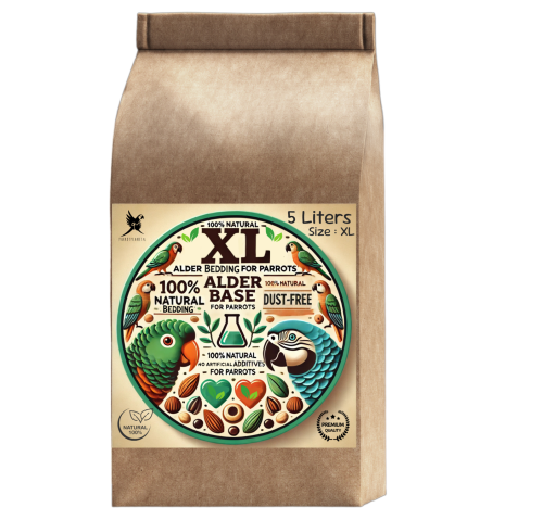 Olšové štěpky, velikost XL – přírodní podestýlka pro velké papoušky, 5 litrů od ParrotPlanet.cz