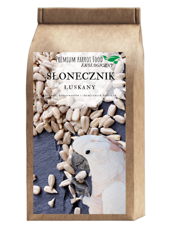 Premium Parrot Food – ekologické loupané slunečnice – pro všechny papoušky 100 g od ParrotPlanet.cz