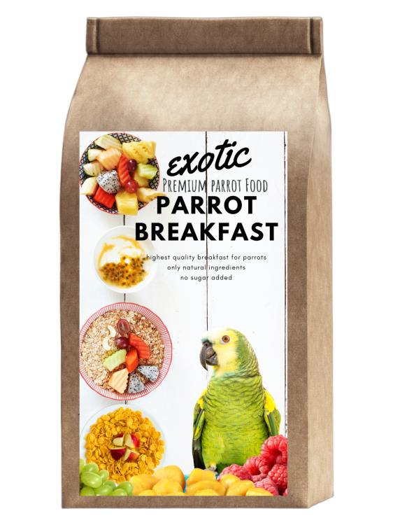HOT EXOTIC Parrot Breakfast | Papouščí snídaně nebo oběd | Teplé krmivo pro papoušky 150 g od ParrotPlanet.cz
