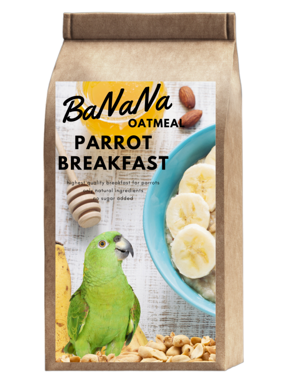 HOT BaNaNa OAT Parrot Breakfast | Papuzia Owsianka | Snídaňové nebo obědové jídlo | Teplé krmivo pro papoušky 50 g od ParrotPalnet.cz