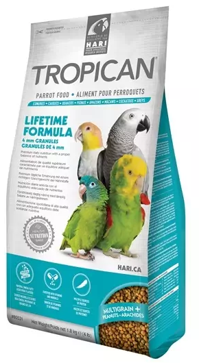 Hagen Hari Tropican Parrot Lifetime Granules – Vyvážené prémiové krmivo pro každodenní krmení velkých papoušků (amazonských, žaků, kakadu, konur, arů) 1,8 kg od ParrotPlanet.cz