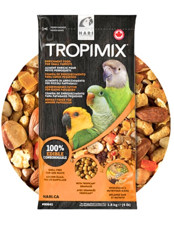 Hagen Hari Tropimix Small Parrot Food Mix – Vyvážené krmivo s granulemi pro malé papoušky 1,8 kg od ParrotPlanet.cz
