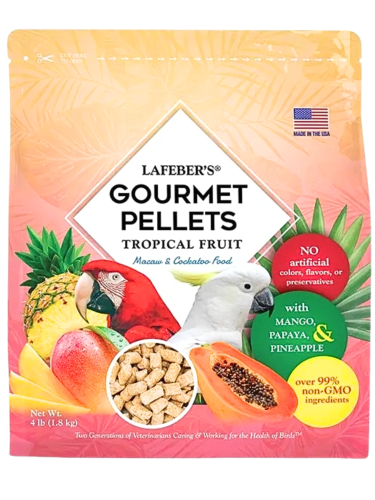 Lafeber Gourmet Pellets - Tropical Fruit - Macaw &amp; Cockatoo - Vyvážené krmivo: granule s ovocem pro papoušky ara a kakadu 1,81 kg od ParrotPlanet.cz