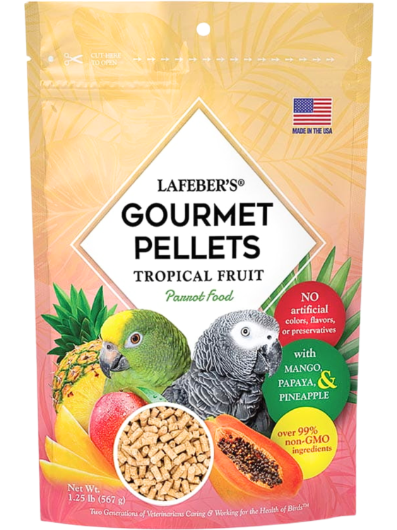 Lafeber Gourmet Pellets - Tropical Fruit - Parrots - Vyvážené krmivo: granule s ovocem pro velké papoušky 56G VZOREK od ParrotPlanet.cz