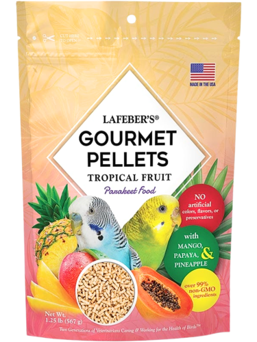 Lafeber Gourmet Pellets - Tropical Fruit -Budgies -Vyvážené krmivo: granule s ovocem pro vlnkované papoušky 567 g od ParrotPlanet.cz