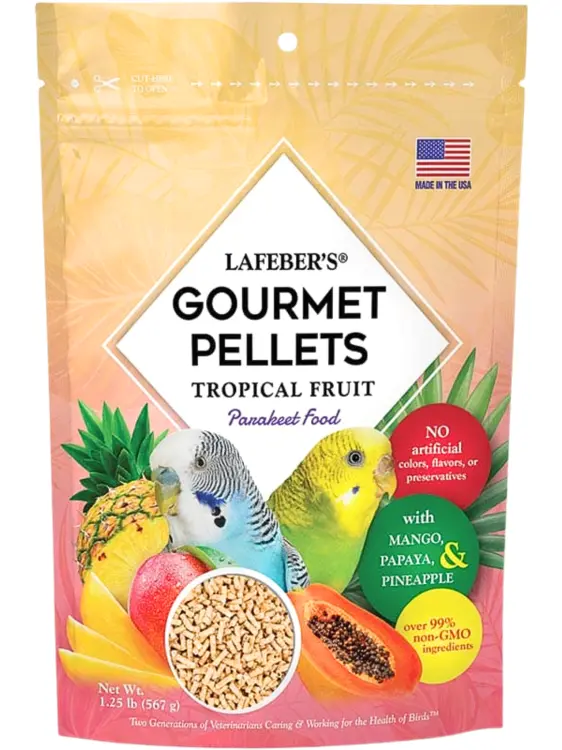 Lafeber Gourmet Pellets Tropical Fruit Budgies – kompletní granule s tropickým ovocem pro andulky, 567 g od ParrotPlanet.cz