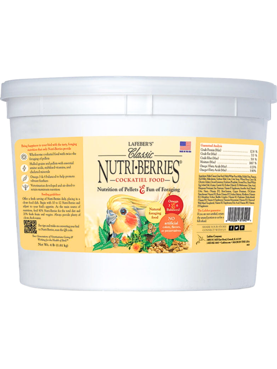 Lafeber Nutri-Berries Classic Cockatiel – výživné kuličky pro malé a střední papoušky, 1,81 kg od ParrotPlanet.cz