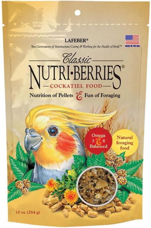 Lafeber Nutri-Berries Classic Cockatiel – výživné kuličky se semeny a 8 % granulí pro malé a střední papoušky, 284 g od ParrotPlanet.cz