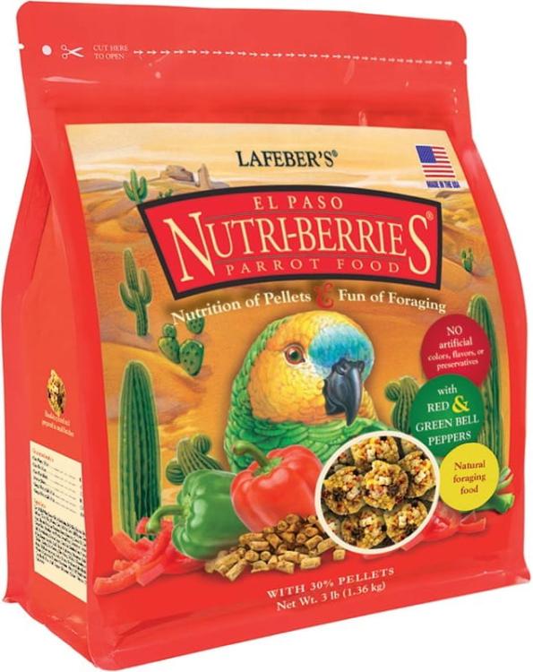 Lafeber NutriBerries El Paso – výživné kuličky ze semen, zeleniny a ovoce s 30 % granulí – pro papoušky od ParrotPlanet.cz
