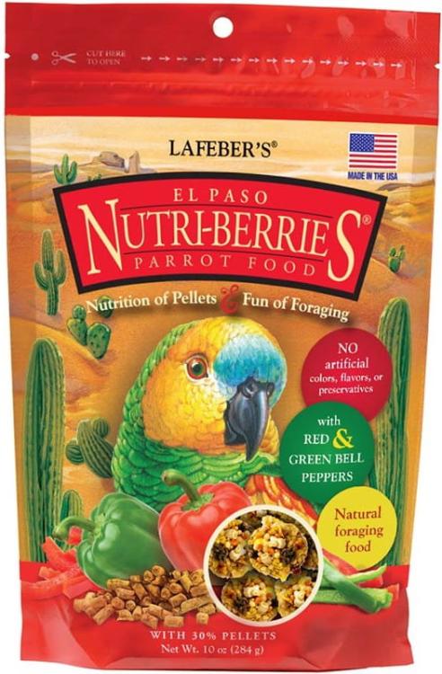 Lafeber NutriBerries El Paso – Pikantní krmivo se zeleninou ve tvaru kuliček pro velké a střední papoušky 284 g od ParrotPlanet.cz